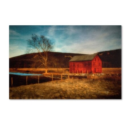Lois Bryan 'Red Barn At Twilight' Canvas Art,16x24